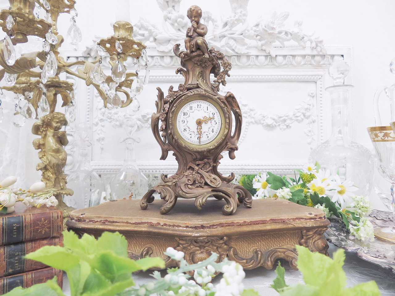 CITIZEN シチズン アンティーク置時計 レトロ 鳩と天使と薔薇 